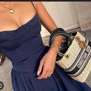 NWOT HOUSE OF CB SAMARIA FRENCH NAVY CORSET DRESS 💙🦋